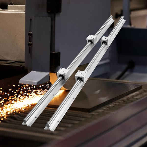 Linear Guide Rail Set SBR16 800mm (2-Piece) 31.5 in./800 mm SBR16 Guide Rails and (4-Piece) SBR16UU Slide Blocks