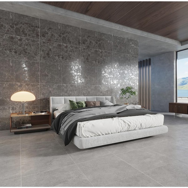 Ambience Natural Gray 24in.x 24in.x 10mm Porcelain Floor and Wall Tile - Case (3 PCS/12 Sq. Ft.)