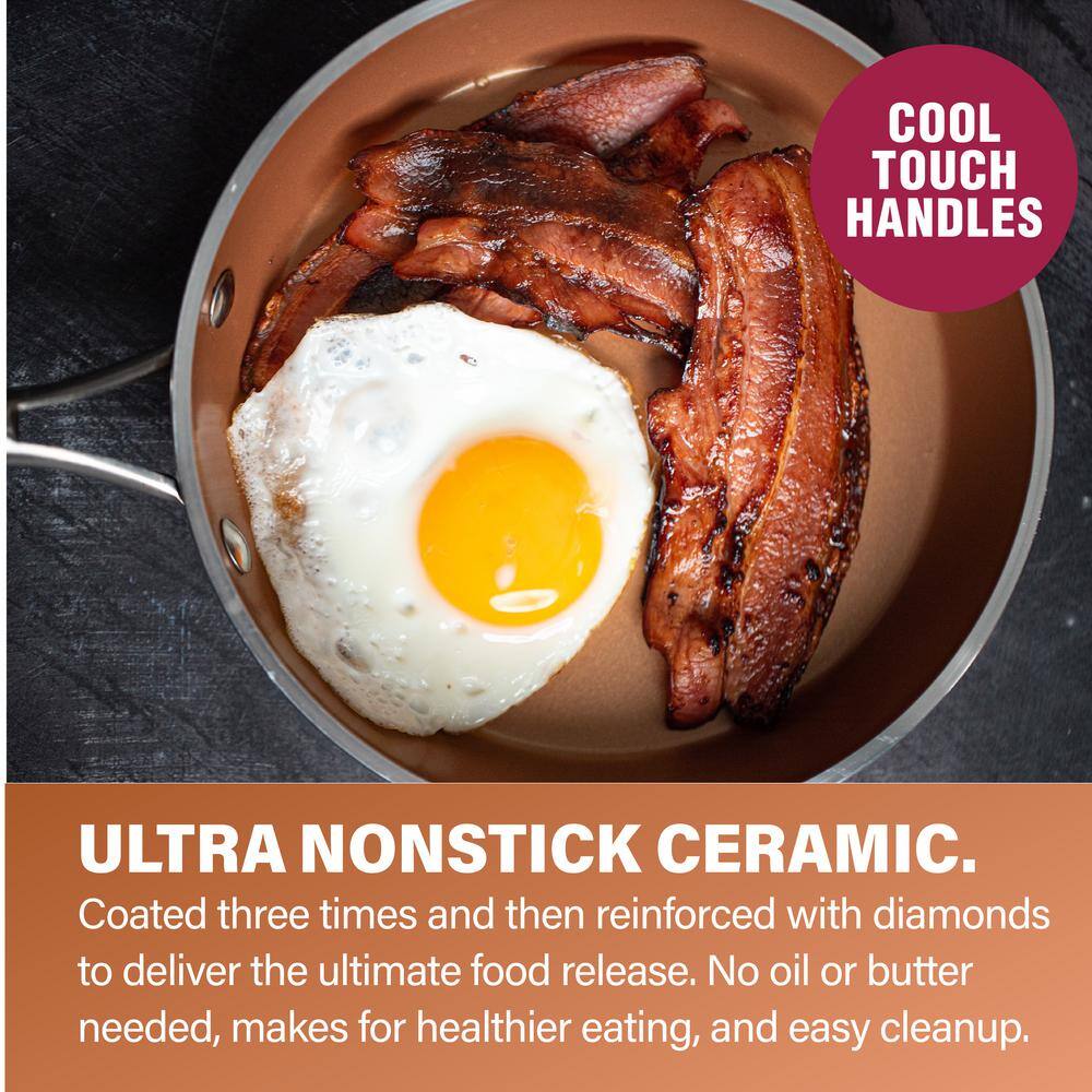 Gotham Steel Hammered Copper 10-Piece Nonstick Cookware Set