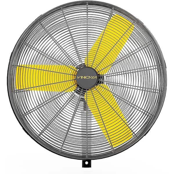 30 in. 3 Fan Speeds Oscillating Black Indoor Wall Mount Fan with Adjustable Tilt for Warehouse/Workshop/Garage.