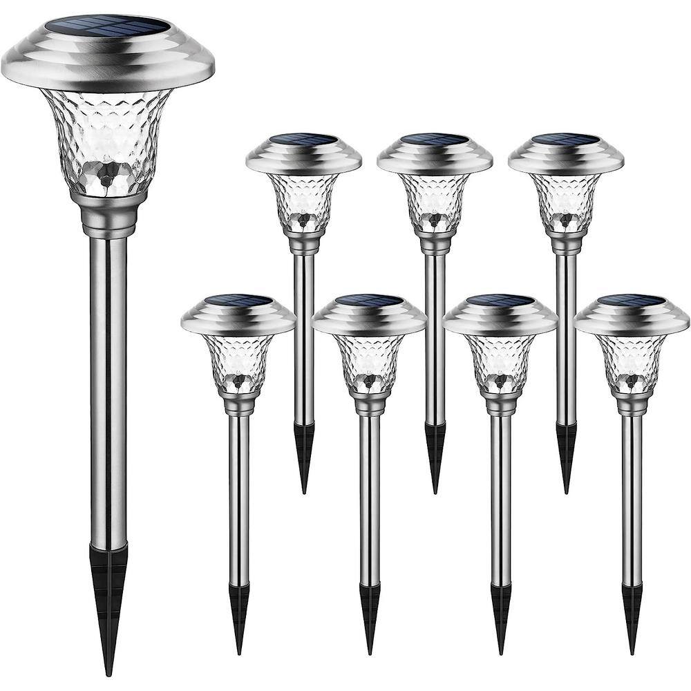 Solar Pathway Lights, Solar Garden Lights Outdoor Warm White(Stainless Stee