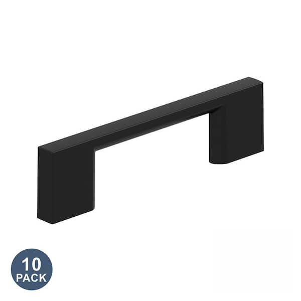 10-Pack Cityscape 3 in. 76mm Modern Matte Black Bar Cabinet Pulls
