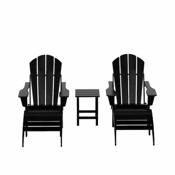 WESTIN OUTDOOR ANGELO Classic Black Plastic Adirondack Chair with