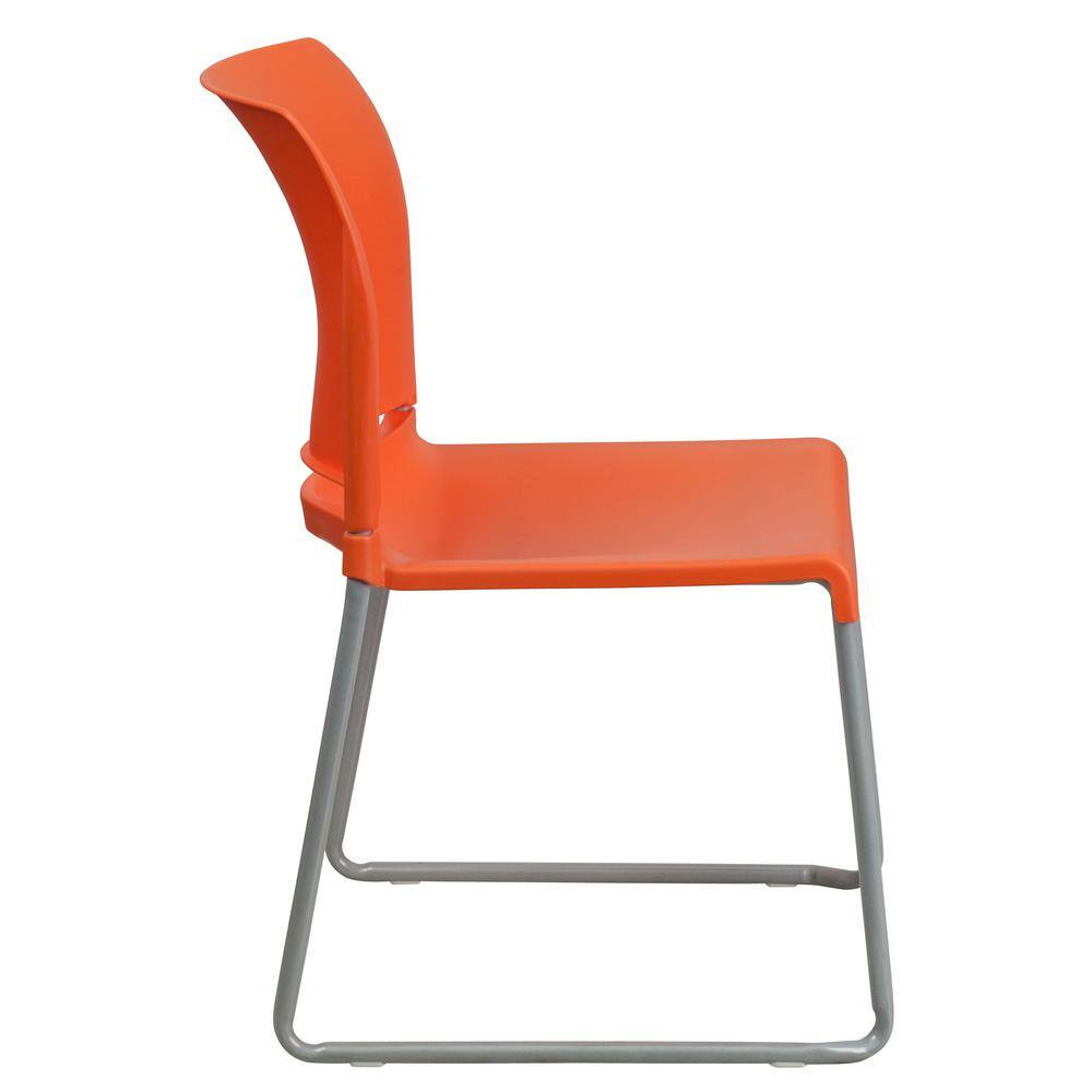 Hercules 880 lb. Capacity Orange Metal Stack Chair with Sleek Design