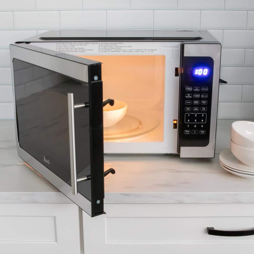 Avanti 1.5 Cu Ft Silver Stainless Steel Countertop Microwave for RV