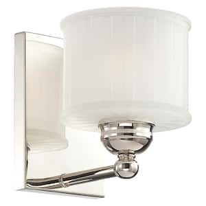 1-Light Polished Nickel Wall Sconce