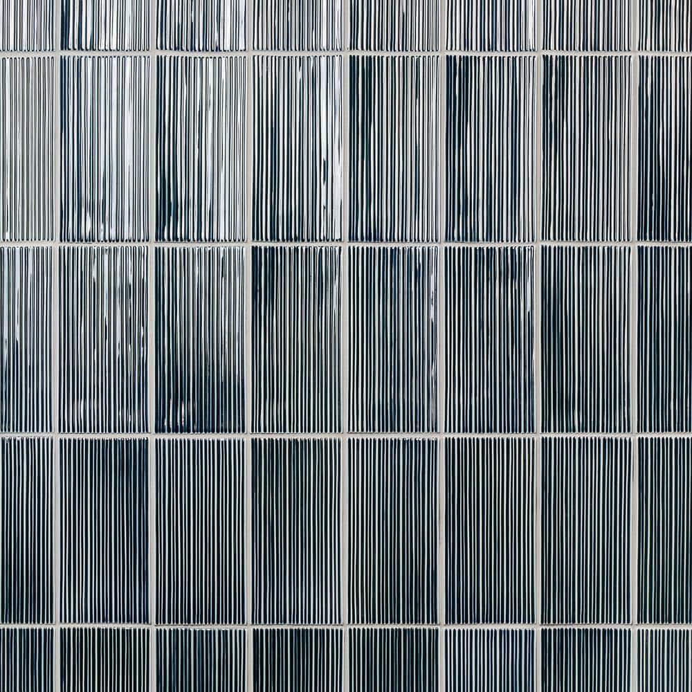 Delphi Midnight Blue 4.33 in. x 8.66 in. Polished Glass Fluted Subway Wall Tile (6.24 Sq. Ft./Case) price history on PriceWatchPro