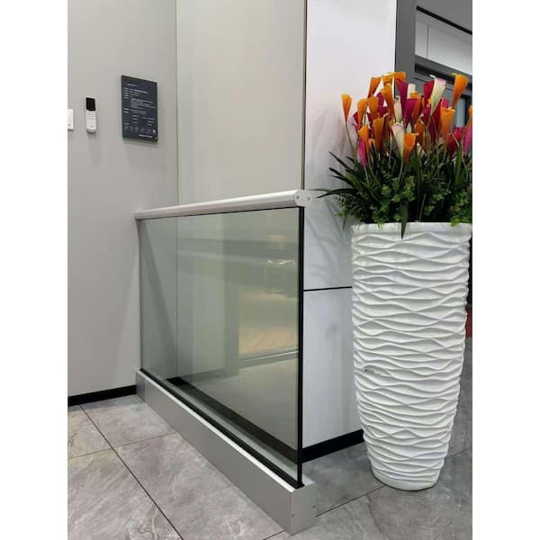 ERIS 40 in. x 12 in. Clear Laminated Glass Railing with Aluminum Base and Top Handrail