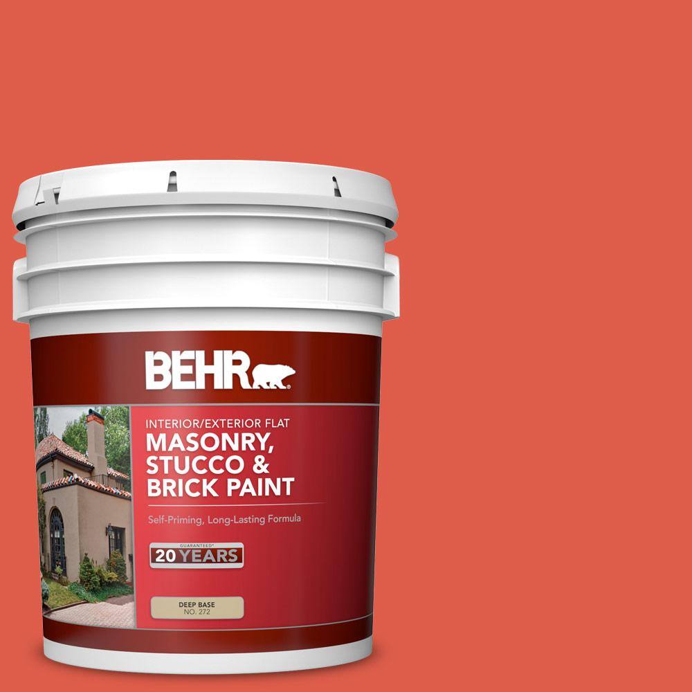 5 gal. #P180-6 Pimento Flat Interior/Exterior Masonry, Stucco and Brick Pai