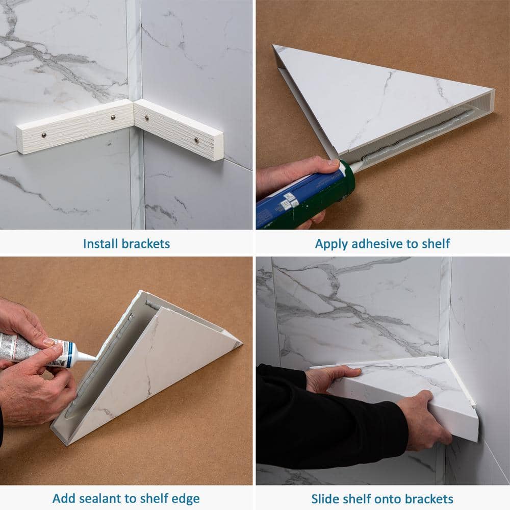 Wintry Mix PVC Waterproof Corner Shower Shelf