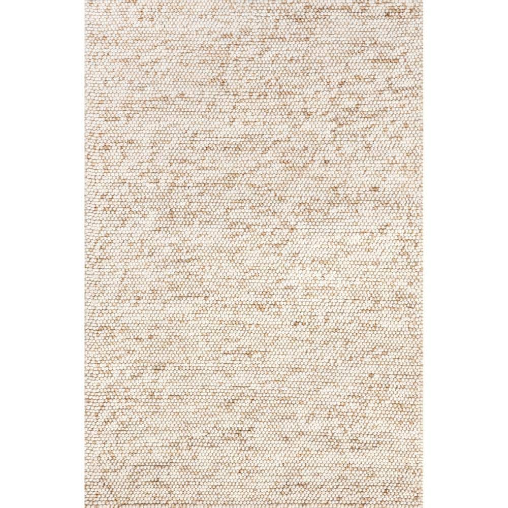 nuLOOM Deeanna Casual Textured Wool Ivory 8 ft. x 10 ft. Farmhouse Area