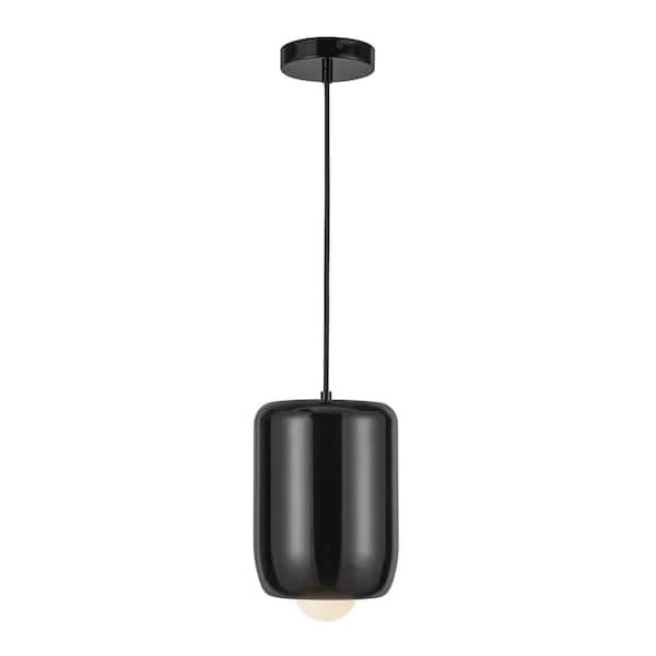 KUZCO Hayden 7-in 1 Light 9-Watt Glossy Black Integrated LED Pendant Light