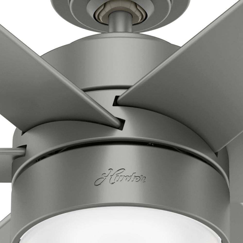 Solaria 72" Matte Silver Outdoor Ceiling Fan with LED Light and Remote