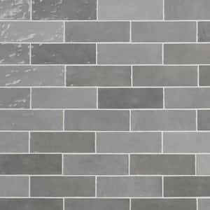 Kingston Gray 3 in. x 0.35 in. Glazed Ceramic Wall Tile Sample