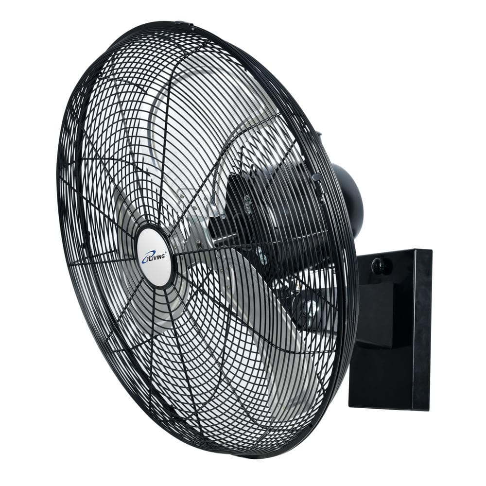 iLIVING 20 in. 3 fan speeds Wall Fan in Black with Oscillating head ...