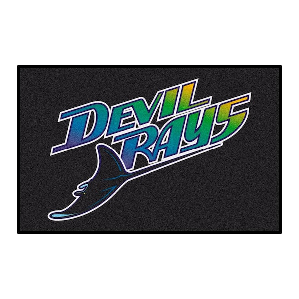 FANMATS Tampa Bay Devil Rays Black 1 ft. 7 in. x 2 ft. 6 in. Starter Area Rug