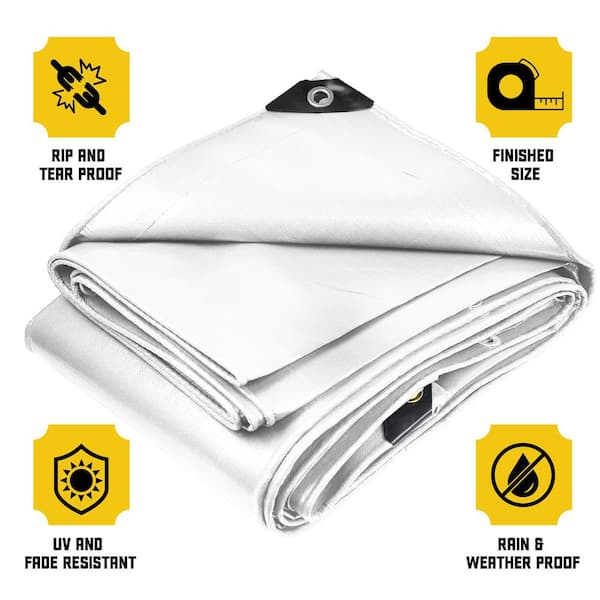 CORE TARPS 25 ft. x 40 ft. White 20 Mil Heavy Duty Polyethylene