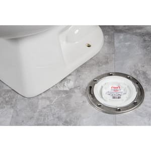 Fast Set 3 in. Outside Fit or 4 in. Inside Fit PVC Hub Toilet Flange with Test Cap and Stainless Steel Ring