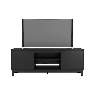 Arrow Black 72 in TV Stand Fits TV's up to 80 in. with 2 Doors