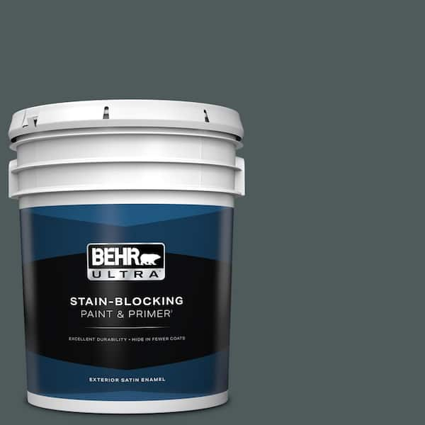 BEHR ULTRA 5 gal. #N440-7 Midnight in NY Satin Enamel Exterior Paint & Primer