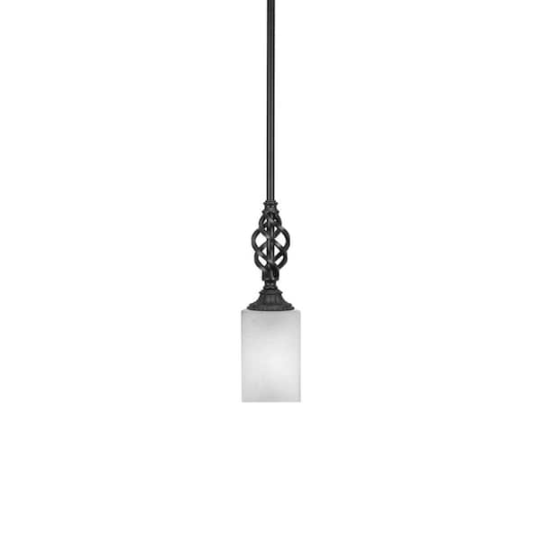 Unbranded Bridgewater 100 W 1-Light Matte Black Standard Mini Pendant Light with Glass Shade