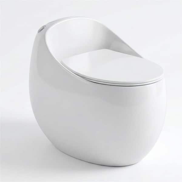 12 in. Rough In 1-Piece 1.45 Gal. GPF Elongated Comfort Height Toilet in White Seat Included