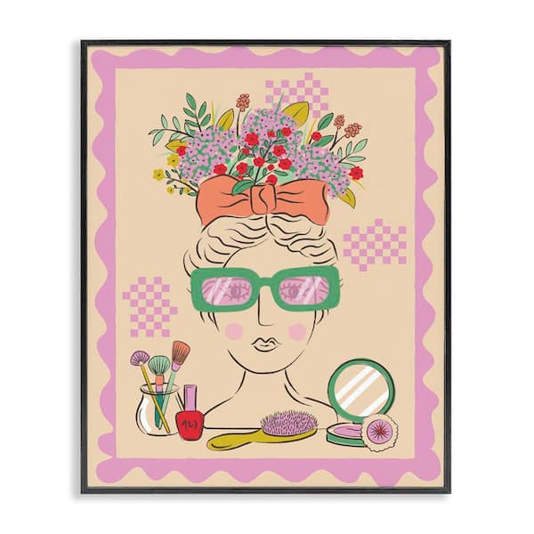 Makeup & Fashion Boudoir by Lisa Perry Whitebutton Black Framed People Giclee Art Print 30 in. x 24 in.