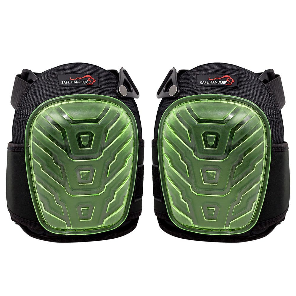 Safe Handler Professional Crystal Gel Knee Pads with Heavy-Duty Foam  Padding and Gel Cushion (Gel Green) BLSH-HD-PVC-KP The Home Depot
