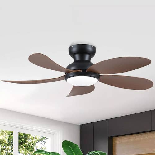42 in. Indoor/Outdoor Modern Black Ceiling Fan with Dimmable 3 Color LED Light and Remote/APP Control Ceiling Fans With Lights
