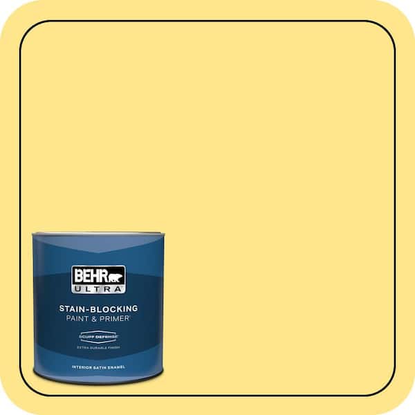 BEHR ULTRA 1 qt. #370A-3 Bicycle Yellow Extra Durable Satin Enamel Interior Paint & Primer