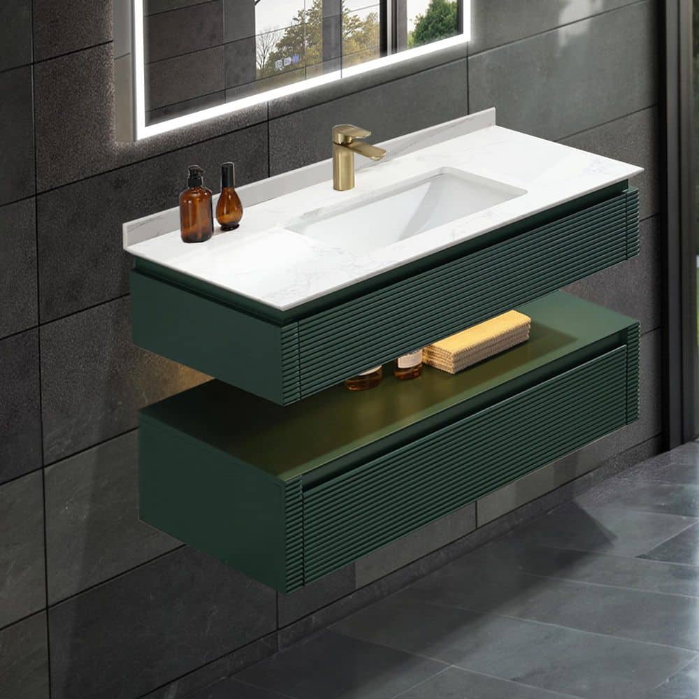 オリーブ36 Lonni 36 in. W x 20.7 in. D x 19.6 in. H Floating Single Sink