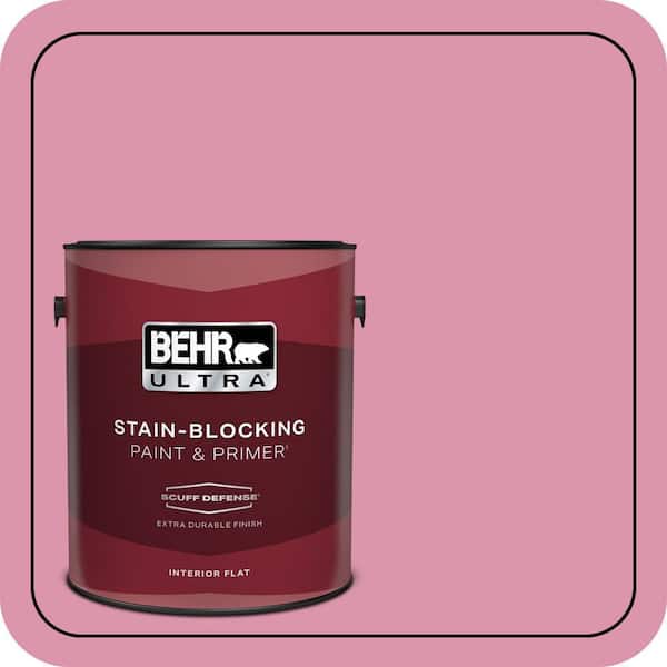 BEHR ULTRA 1 gal. #110B-4 Foxy Pink Extra Durable Flat Interior Paint & Primer