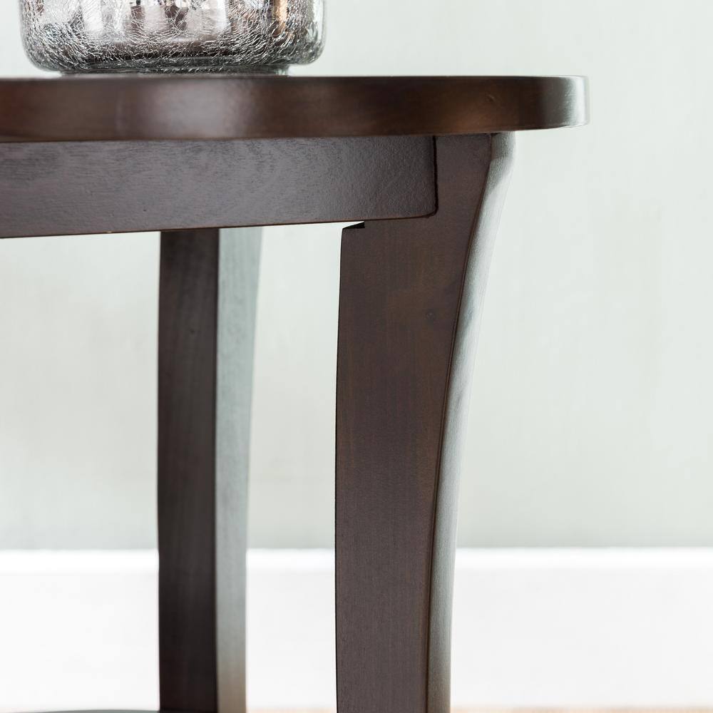 Boa 22-Inch Chocolate Cherry Solid Wood Round Side Table