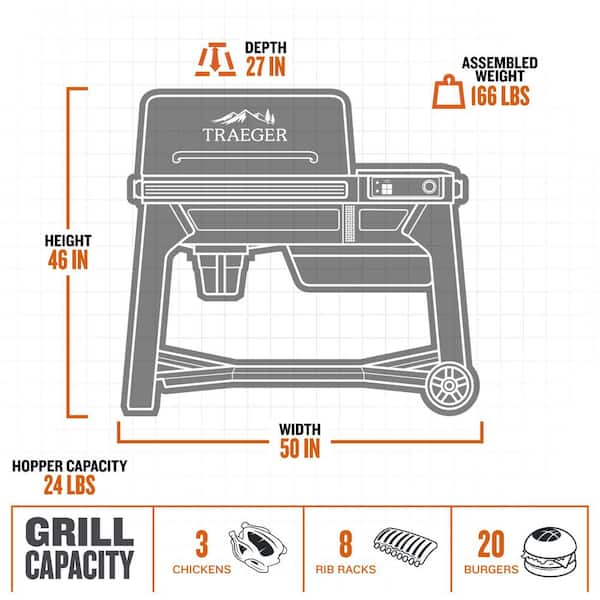 Traeger - Woodridge Wi-Fi Pellet Grill and Smoker in Black