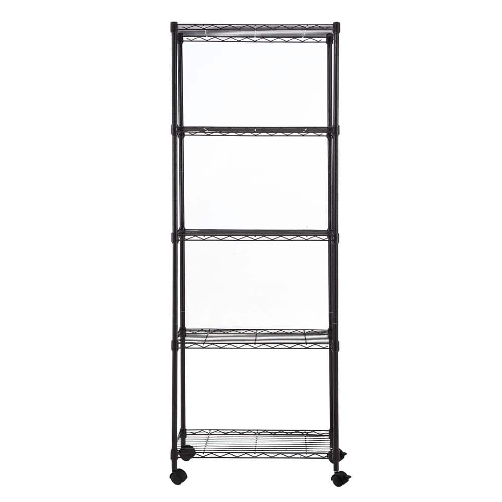 Gcirik 5-Tier Storage Shelves Wire Rack Metal Shelving Unit, Black