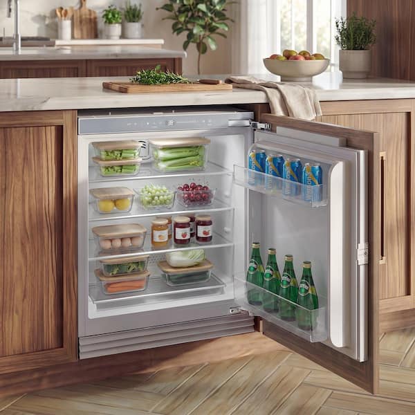 24 in. 4.77 cu. ft. Built-in Panel Ready Freezerless Refrigerator Counter Depth in White w/ 4 Glass Shelves Frost Free