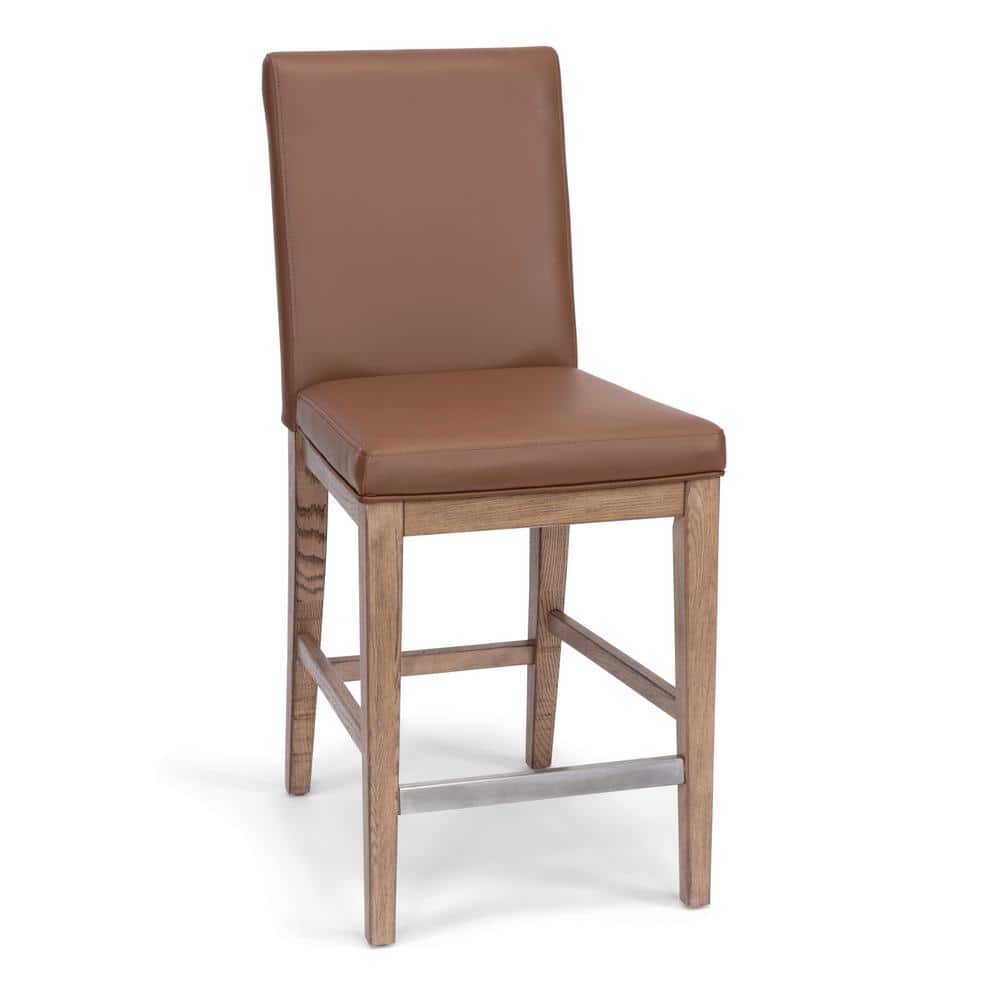 HOMESTYLES Big Sir Brown Oak Upholstered Counter Stool 550689 The