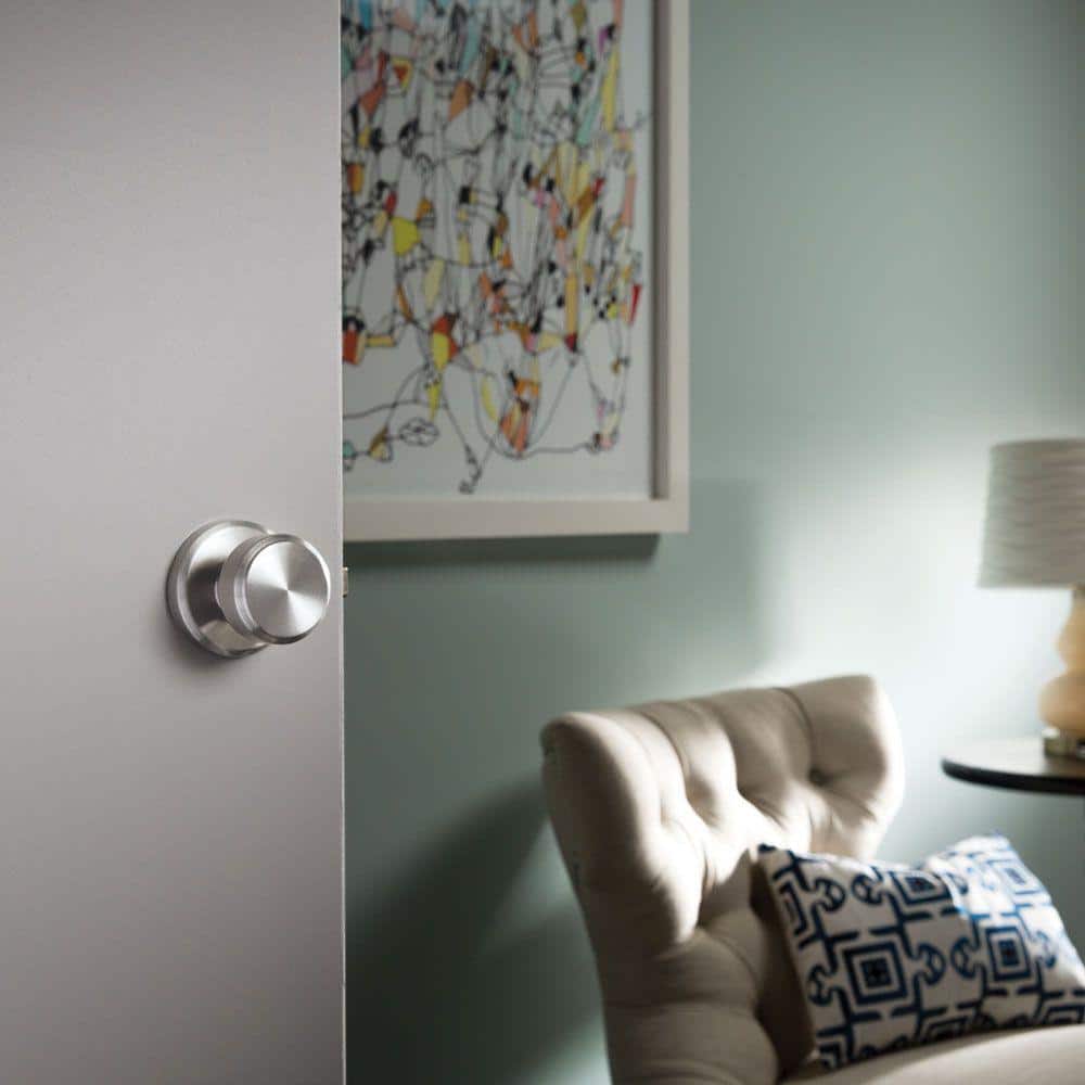 Matte Black Passage Hall Door Knob with Aged Bronze Finish