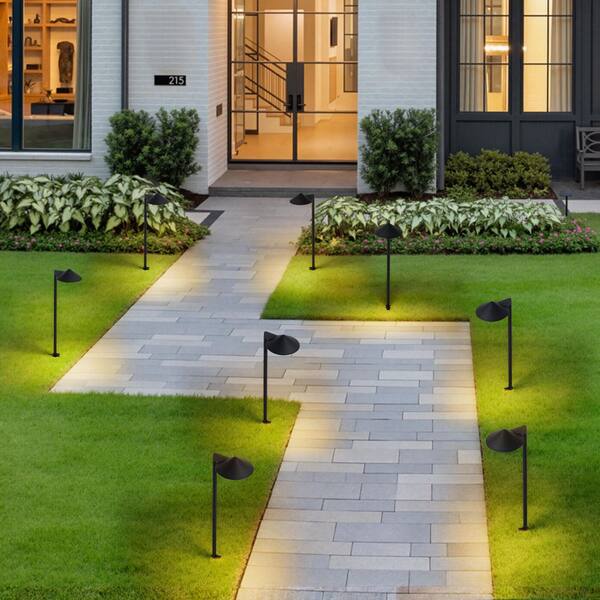 Laplusbelle 35 in. Low Voltage Black Aluminum Hardwired Integrated