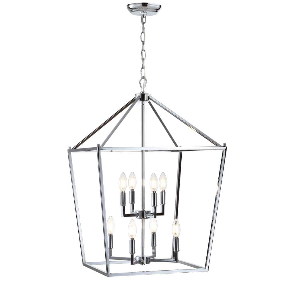 Pagoda 20" Chrome LED Lantern Pendant Light