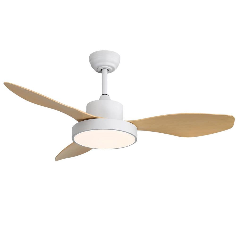 48 in. Indoor/Outdoor White Downrod Mount Standard Ceiling Fan with Integrated LED Light and Remote for Bedroom price history on PriceWatchPro