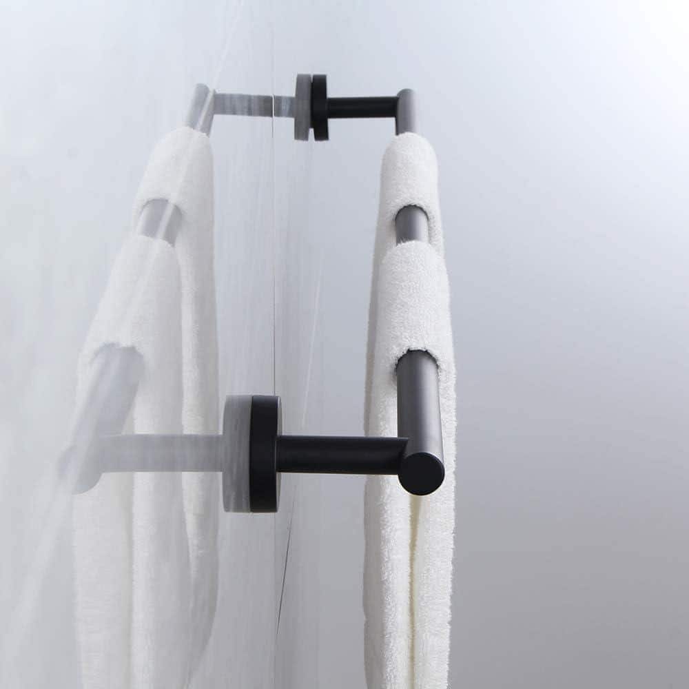 Matte Black 24-Inch Stainless Steel Wall-Mounted Towel Bar