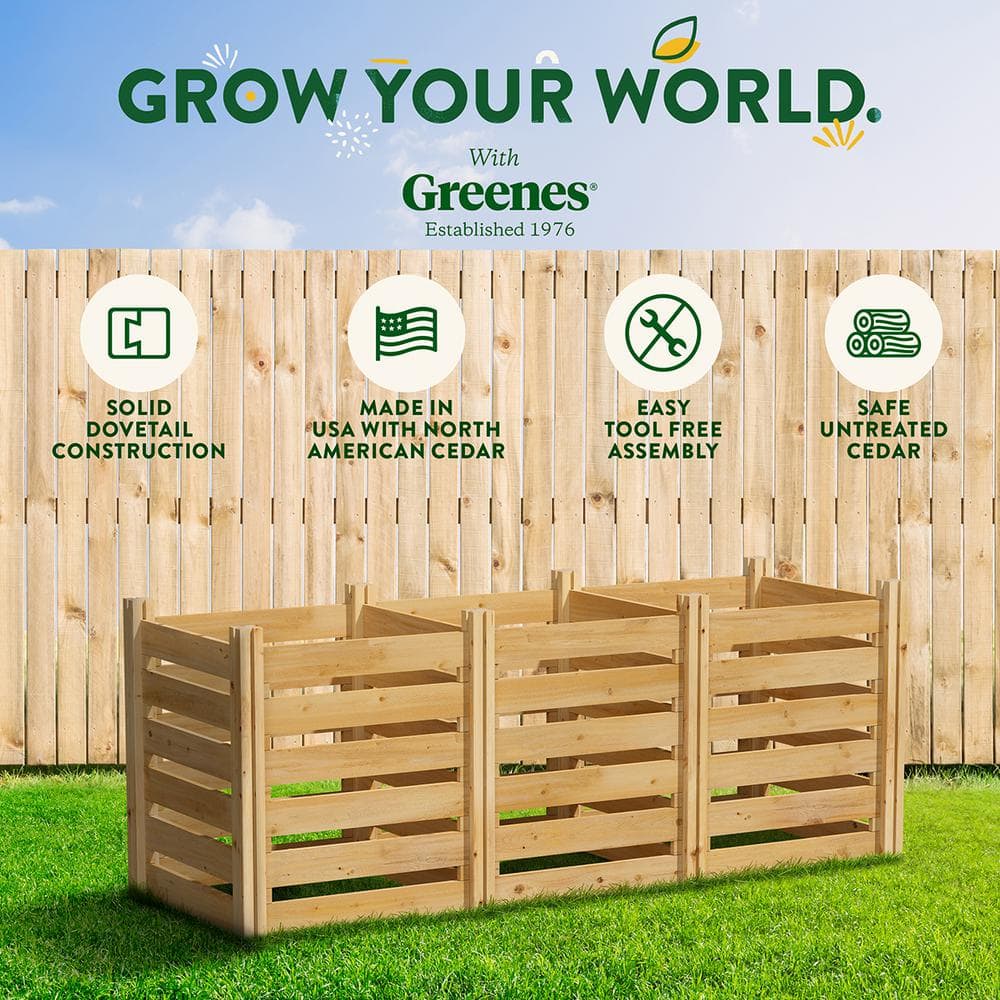 Large Cedar Wood Outdoor Stationary Composter