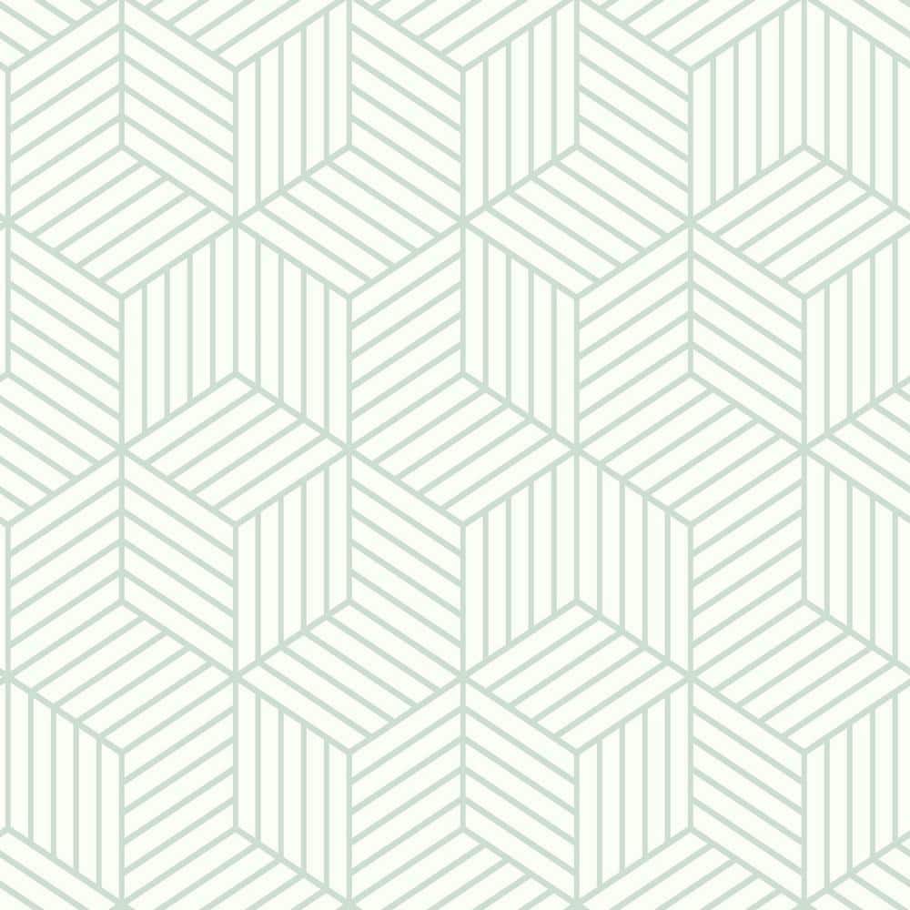 Gold Geometry Hexagon Peel and Stick Wallpaper Green Background