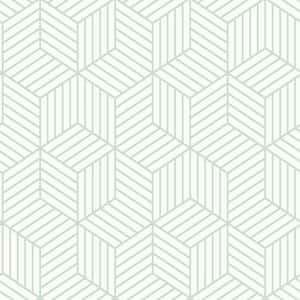 Green and White Striped Hexagon Peel and Stick Wallpaper (Covers 28.18 sq. ft.)