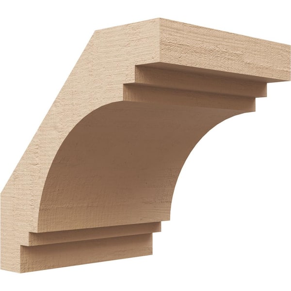 Ekena Millwork 5 in. x 6 in. x 6 in. Pescadero Rough Cedar Woodgrain Timberthane Polyurethane Knee Brace, Primed