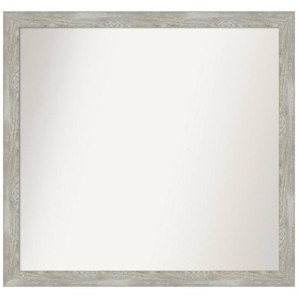 Amanti Art Dove Greywash Narrow Custom Non-Beveled 35.5 in. W x 33.5 in. H Recylced Polystyrene Framed Bathroom Vanity Wall Mirror