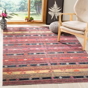 Montage Rust/Multi 4 ft. x 6 ft. Geometric Indoor/Outdoor Patio  Area Rug