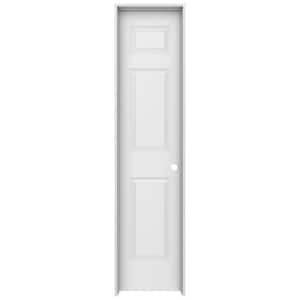 18 in. x 80 in. 3 Panel Colonist Primed Left-Hand Smooth Solid Core Molded Composite MDF Single Prehung Interior Door