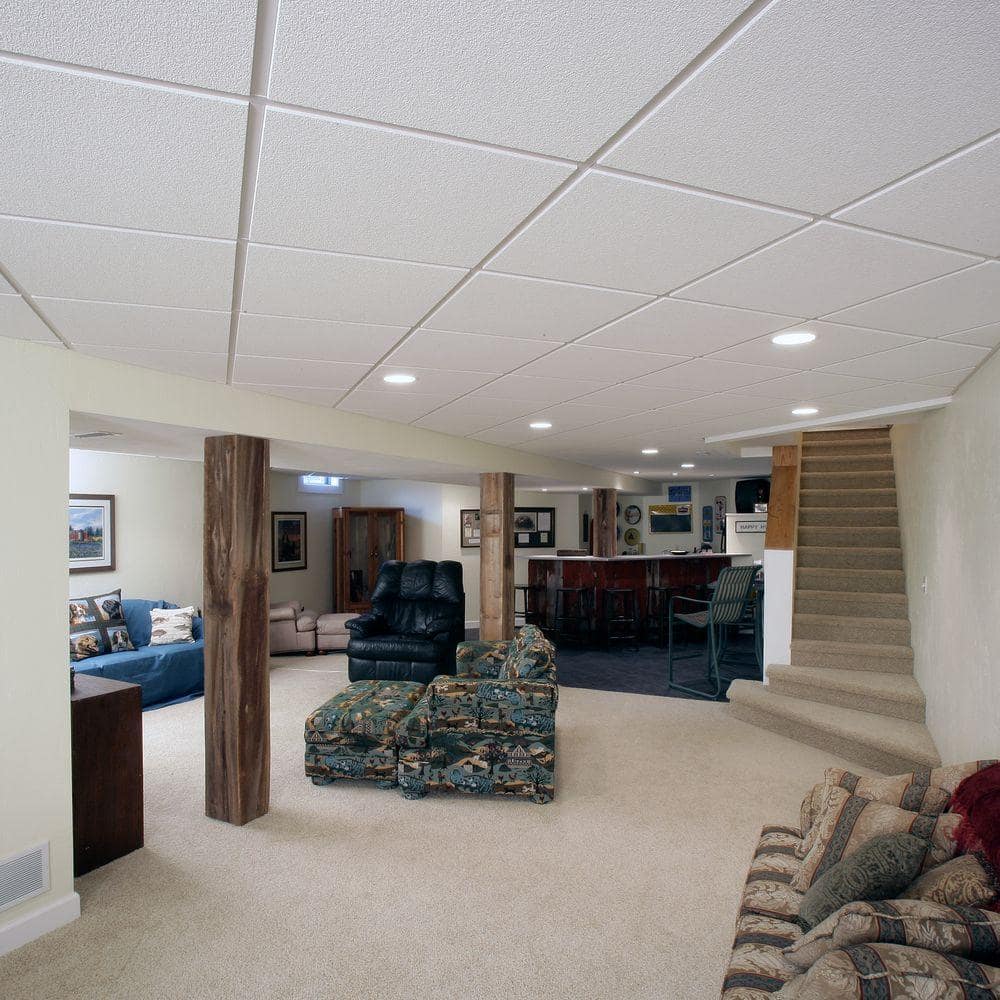 White and Black PVC Surface Mount Ceiling Grid Kit